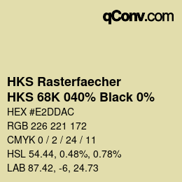 Color code: HKS Rasterfaecher - HKS 68K 040% Black 0% | qconv.com