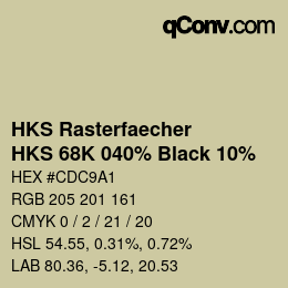 Code couleur: HKS Rasterfaecher - HKS 68K 040% Black 10% | qconv.com
