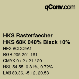 カラーコード: HKS Rasterfaecher - HKS 68K 040% Black 10% | qconv.com