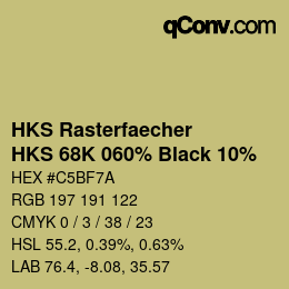 Farbcode: HKS Rasterfaecher - HKS 68K 060% Black 10% | qconv.com