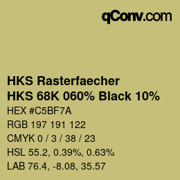 Color code: HKS Rasterfaecher - HKS 68K 060% Black 10% | qconv.com
