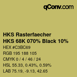 Farbcode: HKS Rasterfaecher - HKS 68K 070% Black 10% | qconv.com