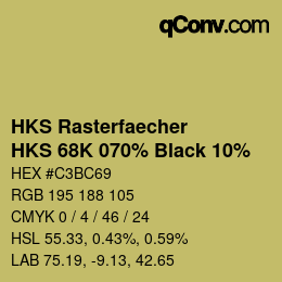 Código de color: HKS Rasterfaecher - HKS 68K 070% Black 10% | qconv.com