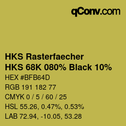 Farbcode: HKS Rasterfaecher - HKS 68K 080% Black 10% | qconv.com