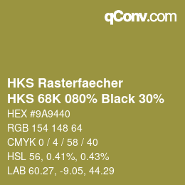 Code couleur: HKS Rasterfaecher - HKS 68K 080% Black 30% | qconv.com