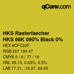 Color code: HKS Rasterfaecher - HKS 68K 090% Black 0% | qconv.com