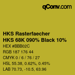 Código de color: HKS Rasterfaecher - HKS 68K 090% Black 10% | qconv.com