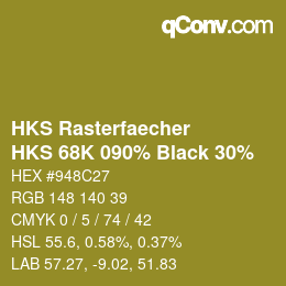 Farbcode: HKS Rasterfaecher - HKS 68K 090% Black 30% | qconv.com