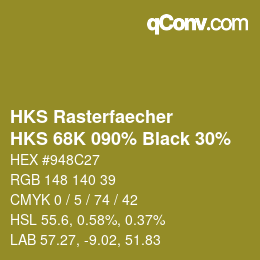 Color code: HKS Rasterfaecher - HKS 68K 090% Black 30% | qconv.com