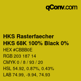 Color code: HKS Rasterfaecher - HKS 68K 100% Black 0% | qconv.com