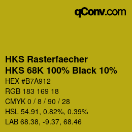 Color code: HKS Rasterfaecher - HKS 68K 100% Black 10% | qconv.com