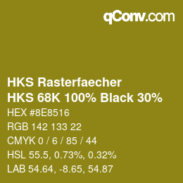 Farbcode: HKS Rasterfaecher - HKS 68K 100% Black 30% | qconv.com