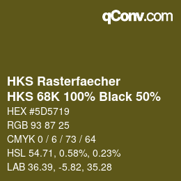 Farbcode: HKS Rasterfaecher - HKS 68K 100% Black 50% | qconv.com