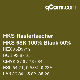 Code couleur: HKS Rasterfaecher - HKS 68K 100% Black 50% | qconv.com