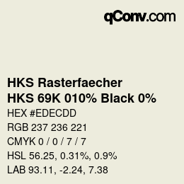 Farbcode: HKS Rasterfaecher - HKS 69K 010% Black 0% | qconv.com