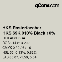 カラーコード: HKS Rasterfaecher - HKS 69K 010% Black 10% | qconv.com