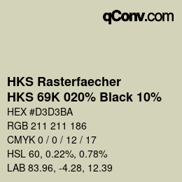 Código de color: HKS Rasterfaecher - HKS 69K 020% Black 10% | qconv.com