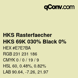 Código de color: HKS Rasterfaecher - HKS 69K 030% Black 0% | qconv.com