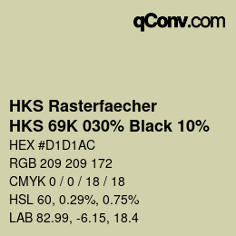 カラーコード: HKS Rasterfaecher - HKS 69K 030% Black 10% | qconv.com