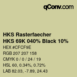 カラーコード: HKS Rasterfaecher - HKS 69K 040% Black 10% | qconv.com