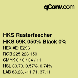 Color code: HKS Rasterfaecher - HKS 69K 050% Black 0% | qconv.com