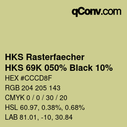Código de color: HKS Rasterfaecher - HKS 69K 050% Black 10% | qconv.com