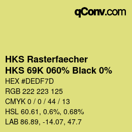 Farbcode: HKS Rasterfaecher - HKS 69K 060% Black 0% | qconv.com