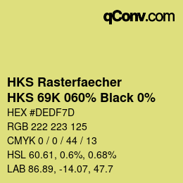 Código de color: HKS Rasterfaecher - HKS 69K 060% Black 0% | qconv.com