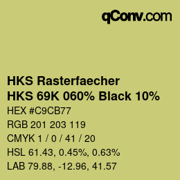 カラーコード: HKS Rasterfaecher - HKS 69K 060% Black 10% | qconv.com