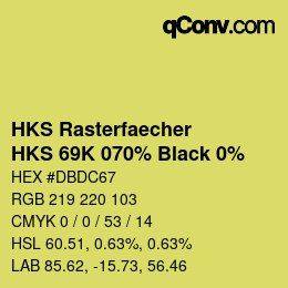 Color code: HKS Rasterfaecher - HKS 69K 070% Black 0% | qconv.com