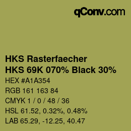 Color code: HKS Rasterfaecher - HKS 69K 070% Black 30% | qconv.com