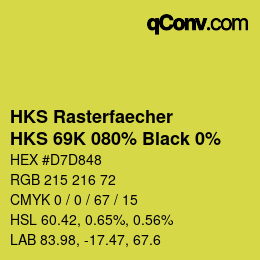 Farbcode: HKS Rasterfaecher - HKS 69K 080% Black 0% | qconv.com