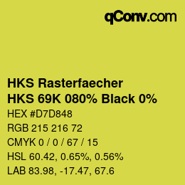 Color code: HKS Rasterfaecher - HKS 69K 080% Black 0% | qconv.com