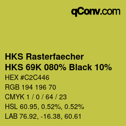 カラーコード: HKS Rasterfaecher - HKS 69K 080% Black 10% | qconv.com