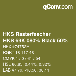 Color code: HKS Rasterfaecher - HKS 69K 080% Black 50% | qconv.com