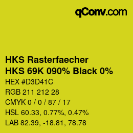 カラーコード: HKS Rasterfaecher - HKS 69K 090% Black 0% | qconv.com