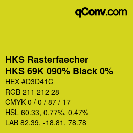 Color code: HKS Rasterfaecher - HKS 69K 090% Black 0% | qconv.com