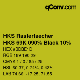 カラーコード: HKS Rasterfaecher - HKS 69K 090% Black 10% | qconv.com