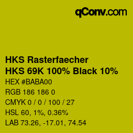 Color code: HKS Rasterfaecher - HKS 69K 100% Black 10% | qconv.com