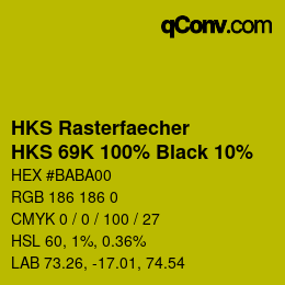 Código de color: HKS Rasterfaecher - HKS 69K 100% Black 10% | qconv.com