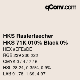 Farbcode: HKS Rasterfaecher - HKS 71K 010% Black 0% | qconv.com