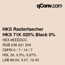 カラーコード: HKS Rasterfaecher - HKS 71K 020% Black 0% | qconv.com