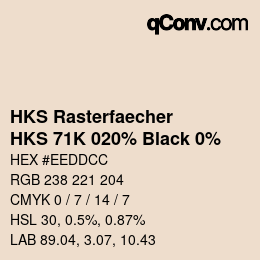 Color code: HKS Rasterfaecher - HKS 71K 020% Black 0% | qconv.com