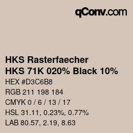 Color code: HKS Rasterfaecher - HKS 71K 020% Black 10% | qconv.com