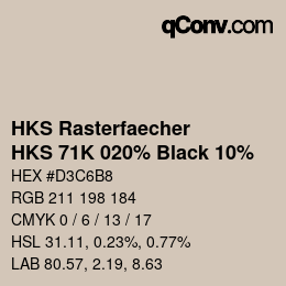 Code couleur: HKS Rasterfaecher - HKS 71K 020% Black 10% | qconv.com