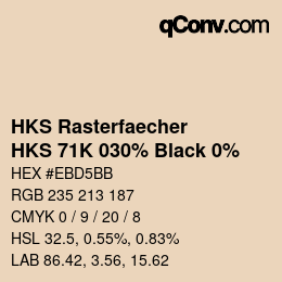 Código de color: HKS Rasterfaecher - HKS 71K 030% Black 0% | qconv.com