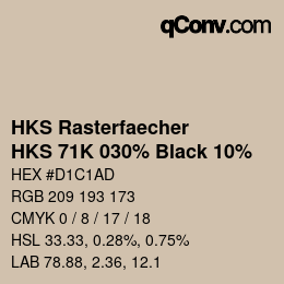 Code couleur: HKS Rasterfaecher - HKS 71K 030% Black 10% | qconv.com