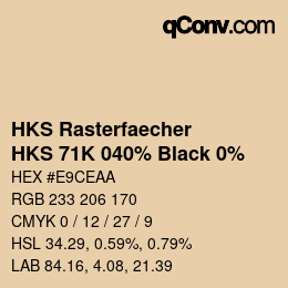 Color code: HKS Rasterfaecher - HKS 71K 040% Black 0% | qconv.com