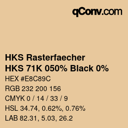Code couleur: HKS Rasterfaecher - HKS 71K 050% Black 0% | qconv.com