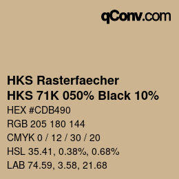 Farbcode: HKS Rasterfaecher - HKS 71K 050% Black 10% | qconv.com